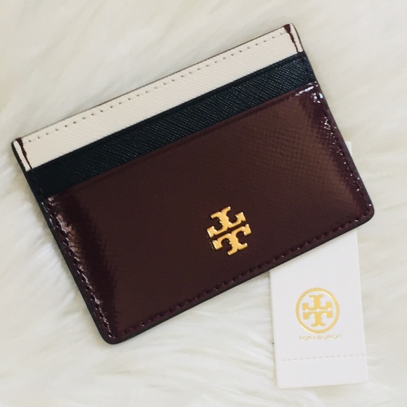 Tory Burch Handbags - TORY BURCH Emerson Mixed-Materials Slim Card Case